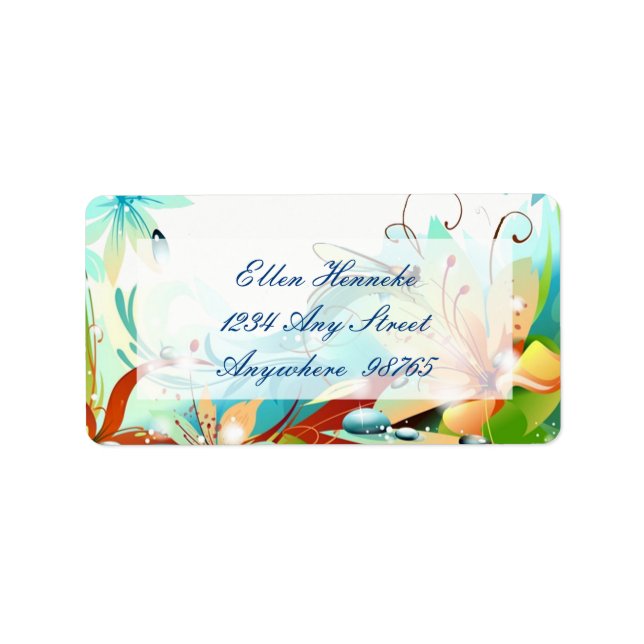 En väldigt fin födelsedag adressetikett (Framsidan)