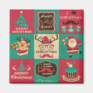 En väldigt manlig jultomte, Collage Magnet