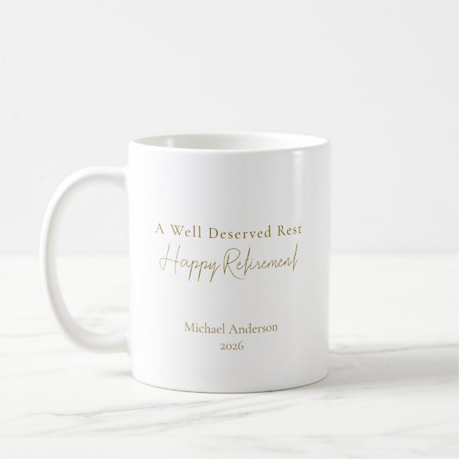 En välförtjänt vila Personlig pensioneringspresent Kaffemugg (Vänster)