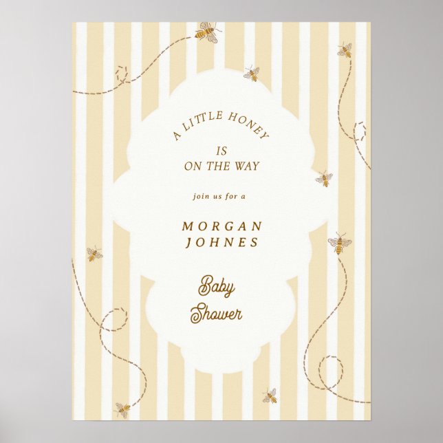 En välkomstaffisch för baby shower med tema 'Liten Poster (Framsidan)