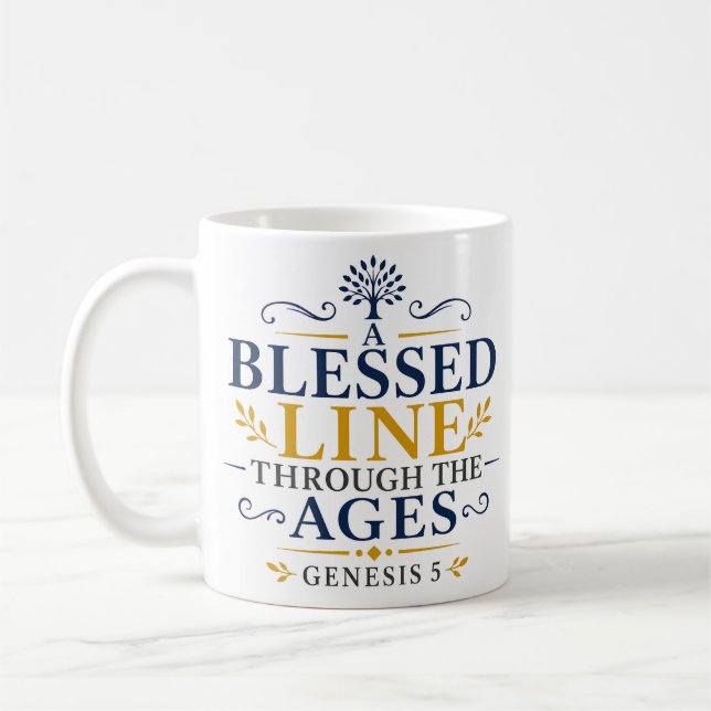 En välsignad linje genom tiderna Biblisk skrift Kaffemugg (Vänster)