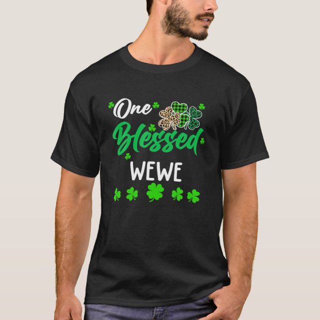 En välsignad Wewe Klöver St. Patrick's Day Irish T Shirt (Framsida)