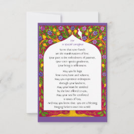 En välsignelse för Caregivers/platt card Tack Kort