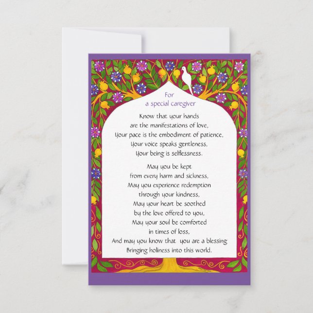En välsignelse för Caregivers/platt card Tack Kort (Framsida)