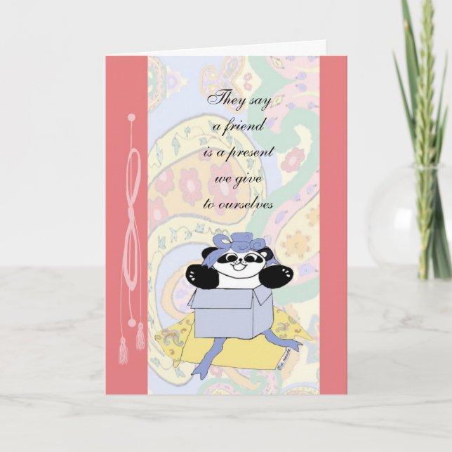 En vän är en gåva som vi ger till oss själva tack kort (Framsida)