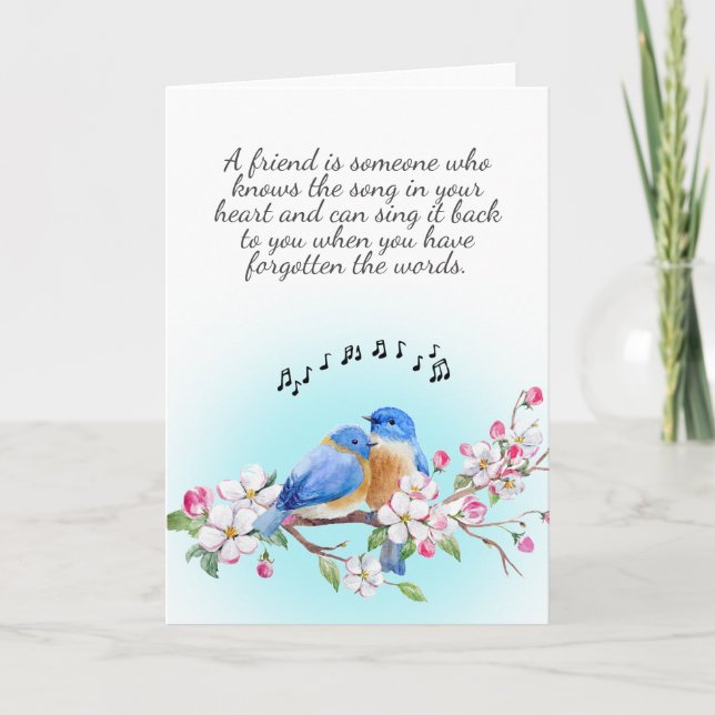 En vän är Vänskapen Blue Bird Kort (Framsida)