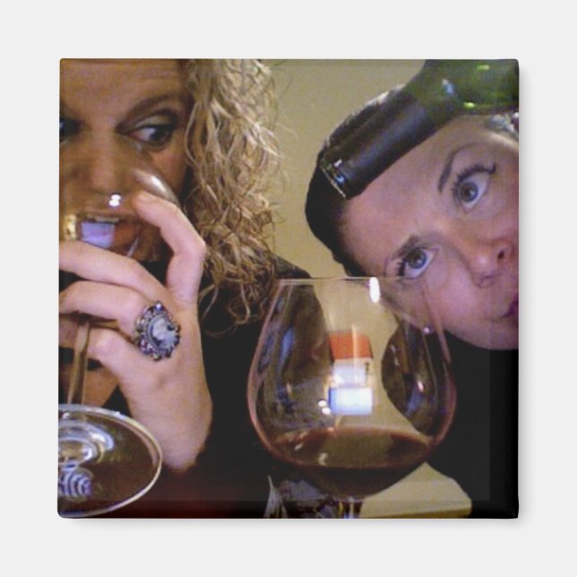 En vän gör alltid en halvFullt glas Magnet (Framsidan)