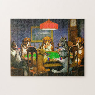 En vän i nöd hundar som spelar poker 1903 pussel