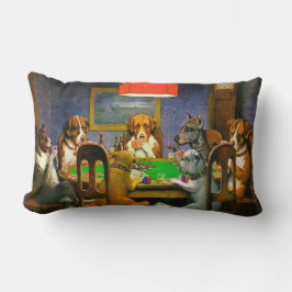 En vän i nöd hundar som spelar poker  lumbarkudde