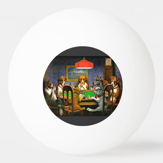 En vän i nöd, hundar som spelar poker, pingisboll (Framsidan)