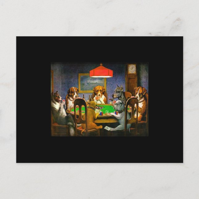 En vän i nöd (Hundar spelar Poker) Vykort (Framsida)