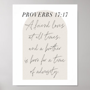 En vän kärlek beige arch poster