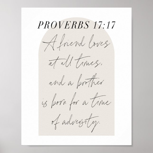 En vän kärlek beige arch poster (Framsidan)