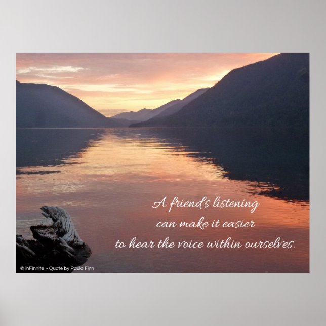 En vän lyssnar ...citat poster (Framsidan)