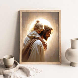 En vän och frälsare, kristen konst, avbilda Jesus Poster