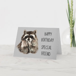 En vän som din journey Raccoon Birthday-Roligt Kort