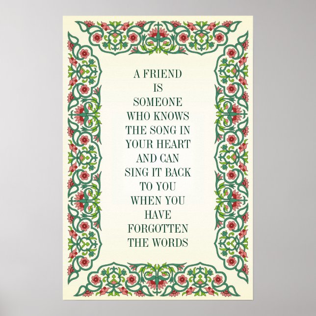 EN VÄNNE ÄR NÅGON SOM KÄNNER SÅNG I DIN POSTER (Framsidan)