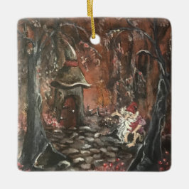 En vänskaplig djup i Skogen Julgransprydnad Keramik