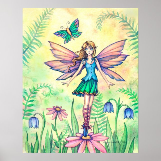 En Vår Flower Fairy Art Poster (Framsidan)