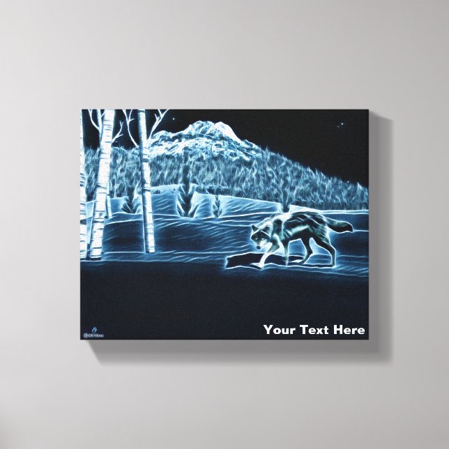 En Varg på Snö Canvastryck (Framsida)