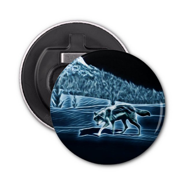 En Varg på Snö Flasköppnare (Framsidan)