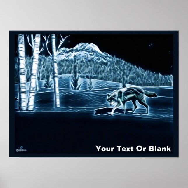 En Varg på Snö Poster (Framsidan)