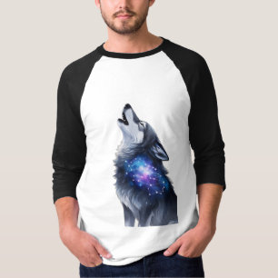 En varg som hakar vid en stjärngalaxi t shirt
