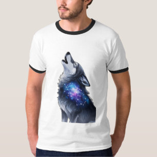 En varg som hakar vid en stjärngalaxi t shirt