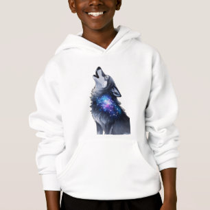 En varg som ylar mot en stjärnig galax t shirt