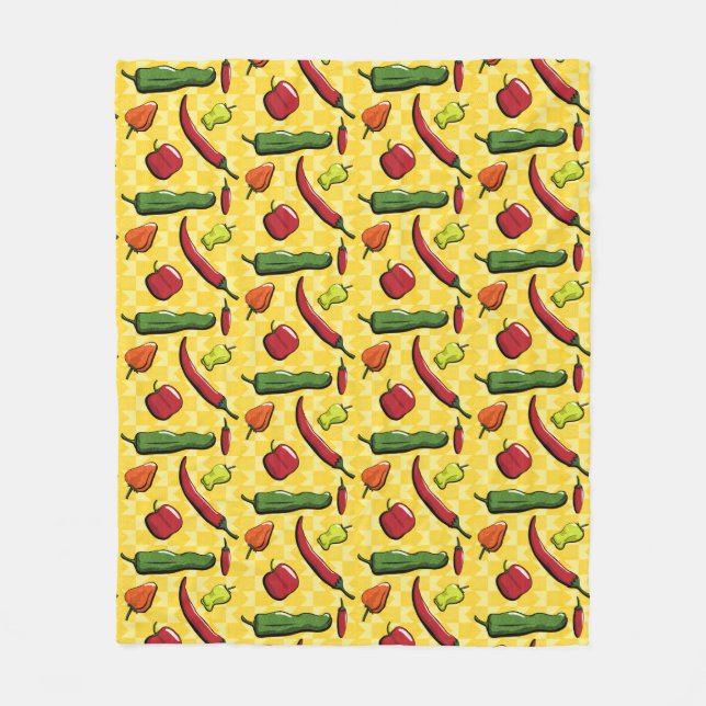 En värld av Chili Peppers Fleece Blanket (Framsidan)
