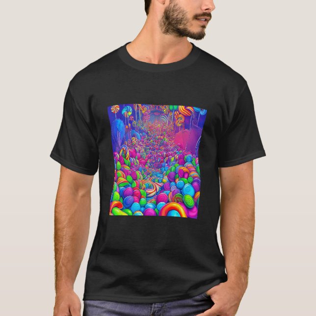 En värld av Underbara snickarland i godiset T Shirt (Framsida)
