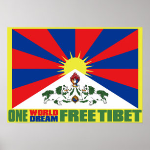EN VÄRLD EN DREAM FREE TIBET POSTER