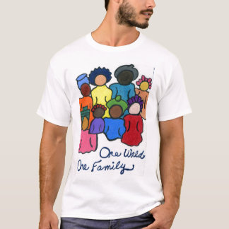 En värld, en familj, interkulturell multikultur t shirt