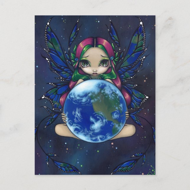 "En värld i goda händer" vykort (Framsida)