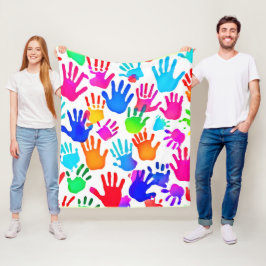 En värld i Händer i Färg Fleecefilt