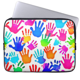En värld i Händer i Färg Laptop Fodral