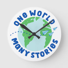 En värld med många artiklar rund klocka