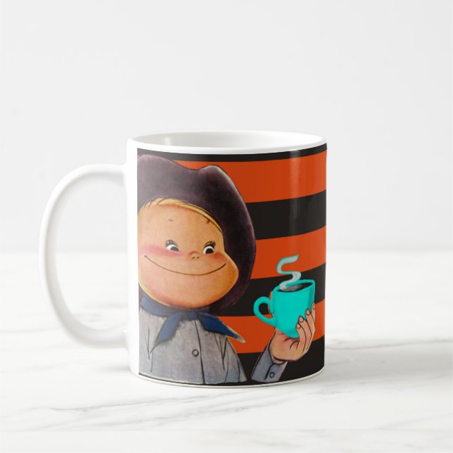 En varm Cuppa vintageadvertizing Kaffemugg (Vänster)