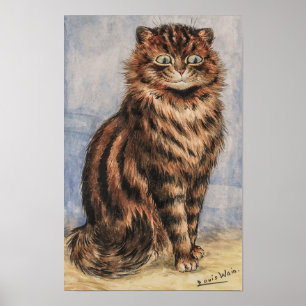 En varsam tabby av Louis William Wain Poster
