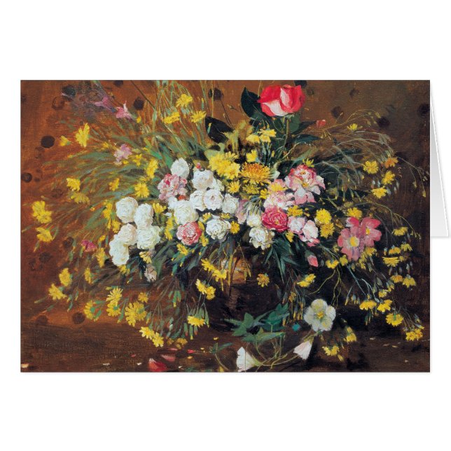 En vas av blommakortet hälsningskort (Framsidan Horizontal)