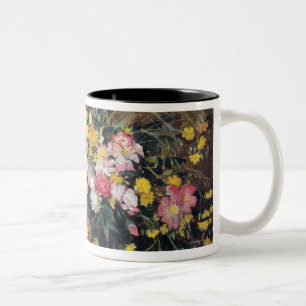 En vas av blommor Två-Tonad mugg