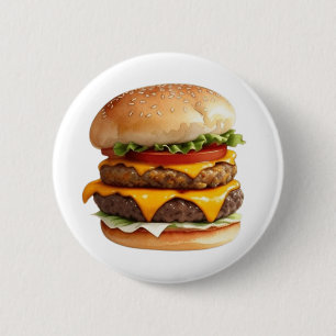 En vattenfärg Teckning i en Yummy Cheeseburger Knapp