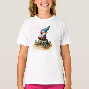 En vattenfärgsfärg på en Lycklig Gnome T Shirt