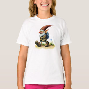 En vattenfärgsfärg på en Lycklig Gnome T Shirt