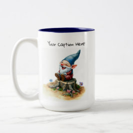 En vattenfärgsmålning av en Cute Gnome Två-Tonad Mugg