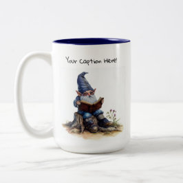 En vattenfärgsmålning av en Cute Gnome Två-Tonad Mugg