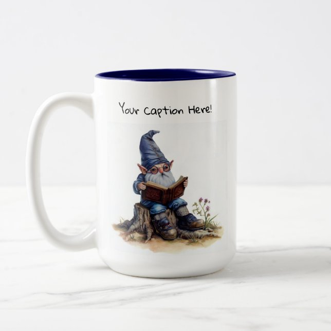 En vattenfärgsmålning av en Cute Gnome Två-Tonad Mugg (Vänster)