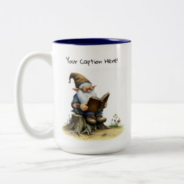 En vattenfärgsmålning av en Cute Gnome Två-Tonad Mugg