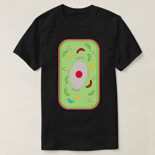 En växtcell med vacuole Mitochondria Golgi bodie T Shirt (Design framsida)