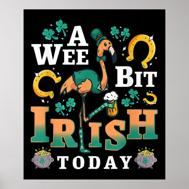 En vecka, iriska idag | Patrick's Day Flamingo Poster (Framsidan)